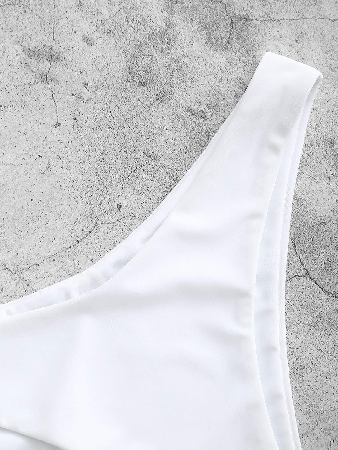 ZAFUL Women's High Cut Plain Bikini Bottom Mid Waist Solid Swimsuit Briefs Cheeky Bathing Suit High Leg Swim Bottoms - Image 4