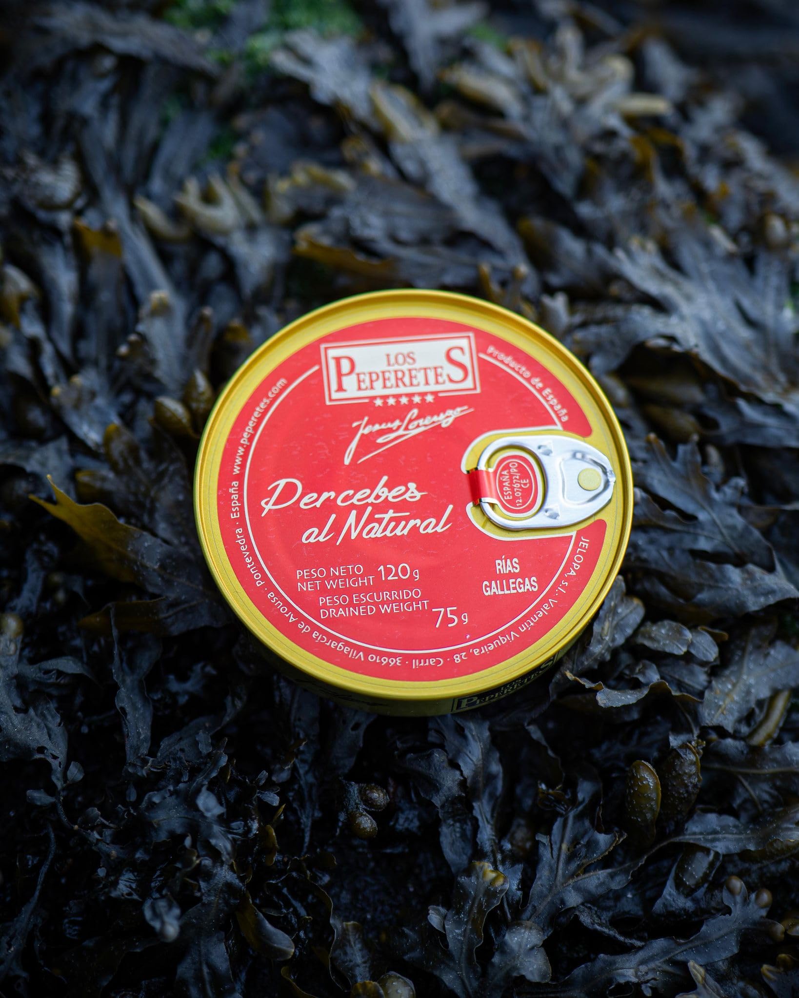 LOS PEPERETES x3 Lata Percebes al Natural 120 g | Marisco Gallego Gourmet | Elaboración Artesanal | Conserva Premium de las Rías Gallegas | Sabor Puro del Atlántico