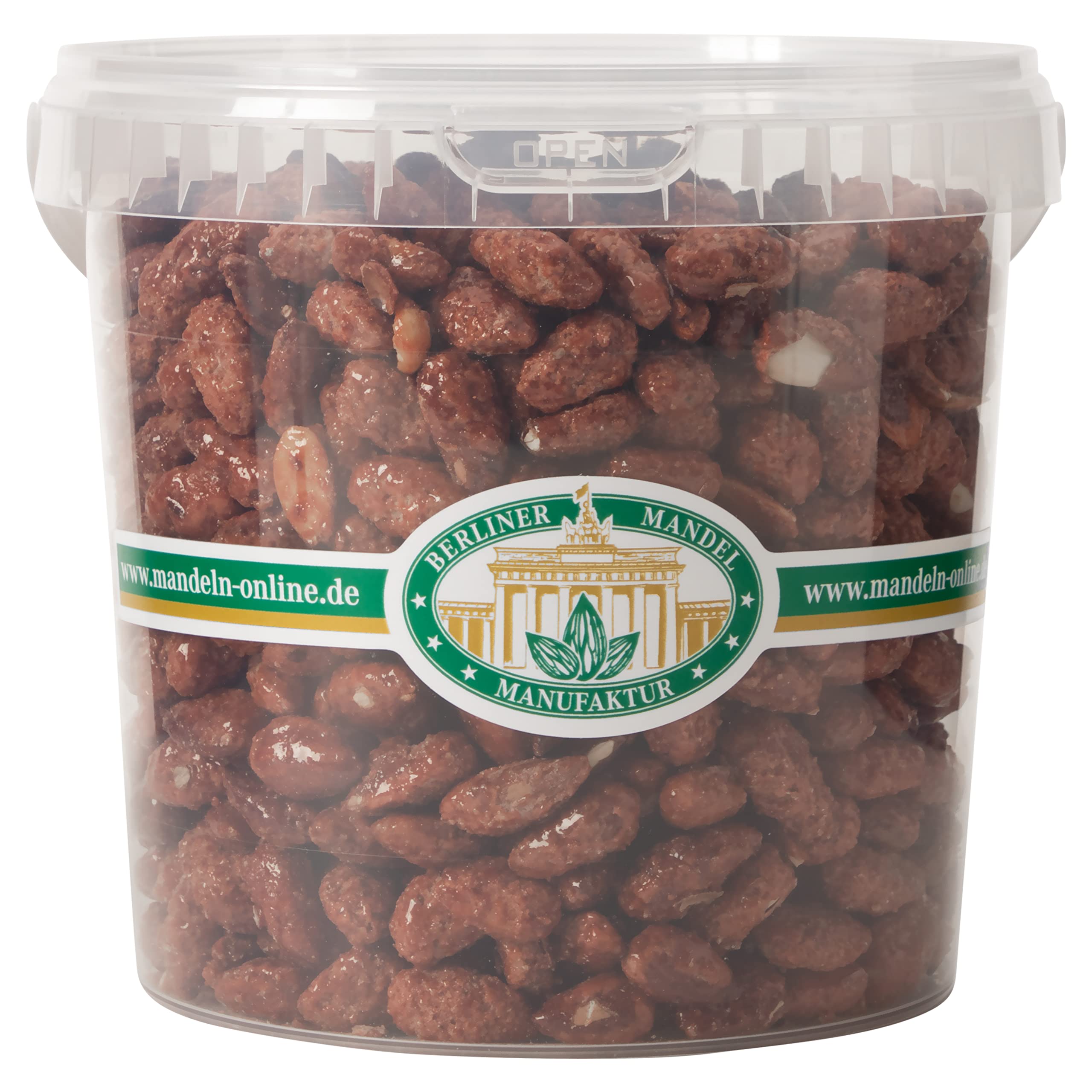 1x1250g gebrannte Mandeln, Vegan, Gebrannte Mandeln Großpackung, ohne Zusatzstoffe und Geschmacksverstärker, Süßigkeiten Weihnachten, spanische Largueta Mandeln