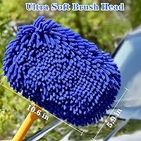 Vista 5 de Cepillo de Lavado de Auto Mejorado con Mango Largo, Cepillo de Lavado de Auto Kit de Cepillo de Limpieza de Auto Trapeador de Lavado de Auto Cepillo