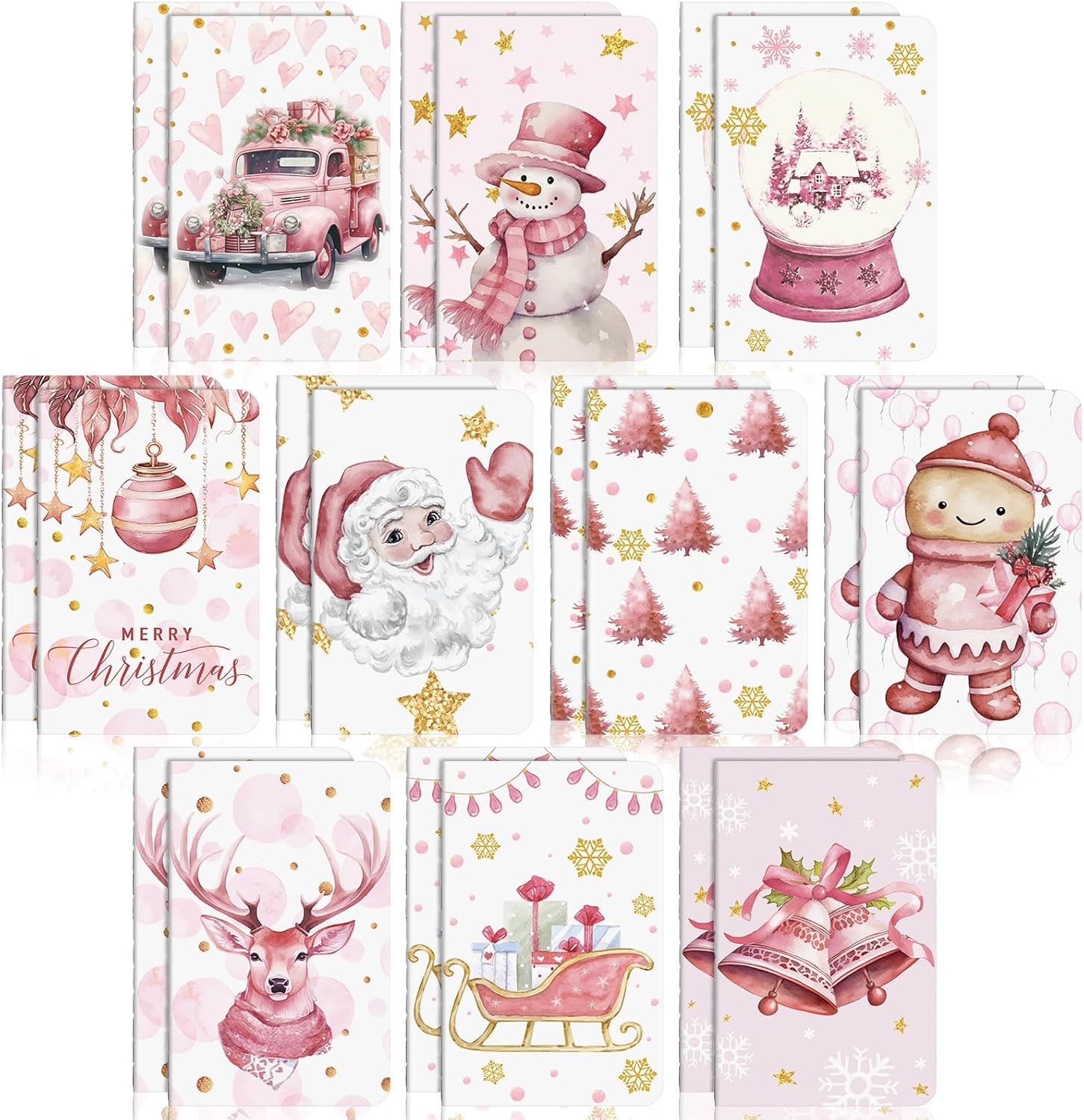20 Pack Christmas Notebook Small Christmas Vintage