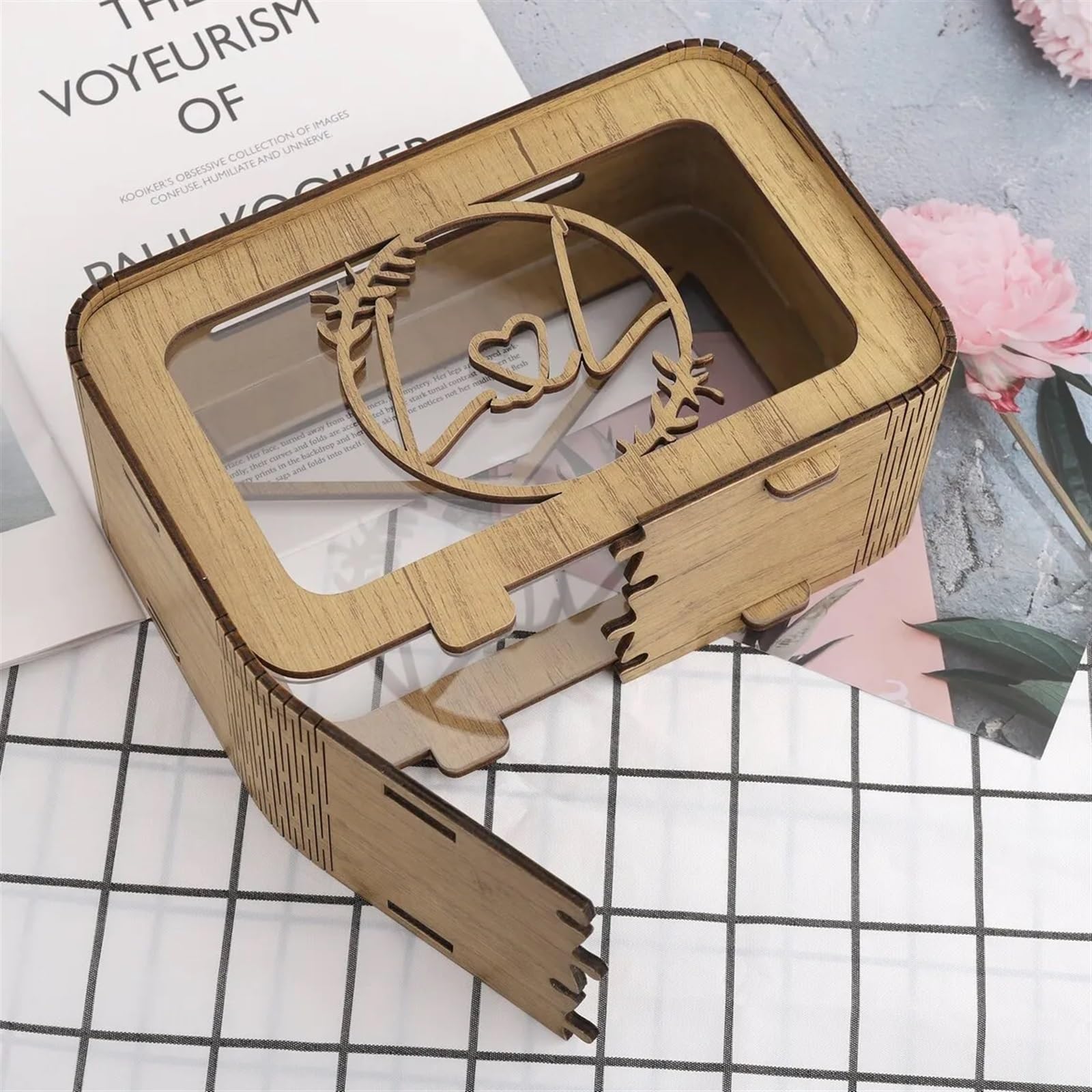 Scatola Portabiglietti Matrimonio In Legno - 30x24x22.5 Cm Per Ospiti Bianco - Foto 10