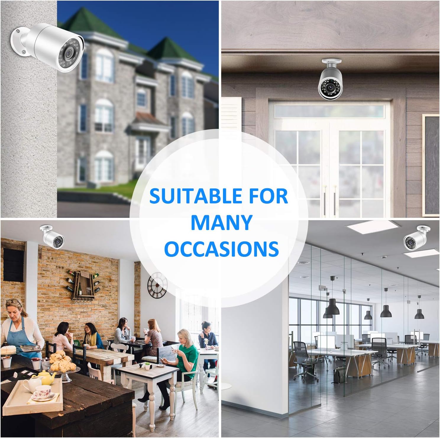 Onе-Dау Sаlе: Uр tо 60% оƒƒ Dericam 1080P@30fps 1920TVL Full HD Bullet Outdoor Security Camera, HDCVI/HDTVI/AHD/960H CVBS 4-in-1 Surveillance Camera, IP66 Metal Housing, 24 LEDs/82ft Night Vision, 85°Viewing Angle, AC2MB2, White