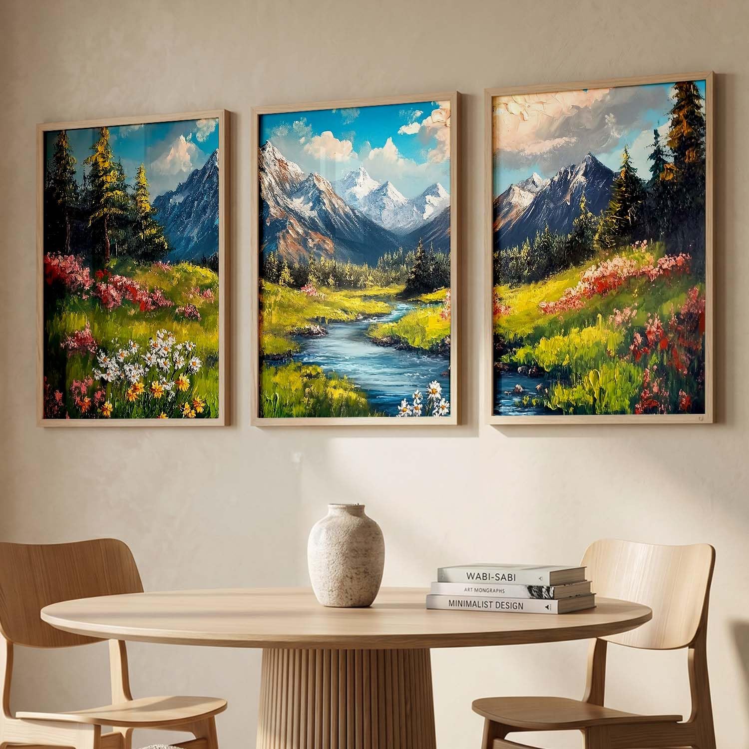 Mountain Wall Art Set - 3 Framed Paintings -10
