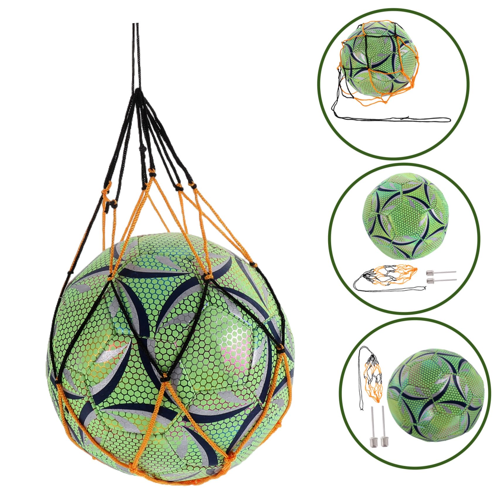 Toddmomy Balón de Fútbol Fluorescente y Reflectante Verde para Entrenamiento, Material PU Resistente, Adecuado para Jugar en Grupo
