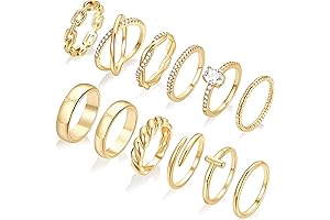 12 PCS Dainty 14k Gold Rings, Your Perfect Adornment