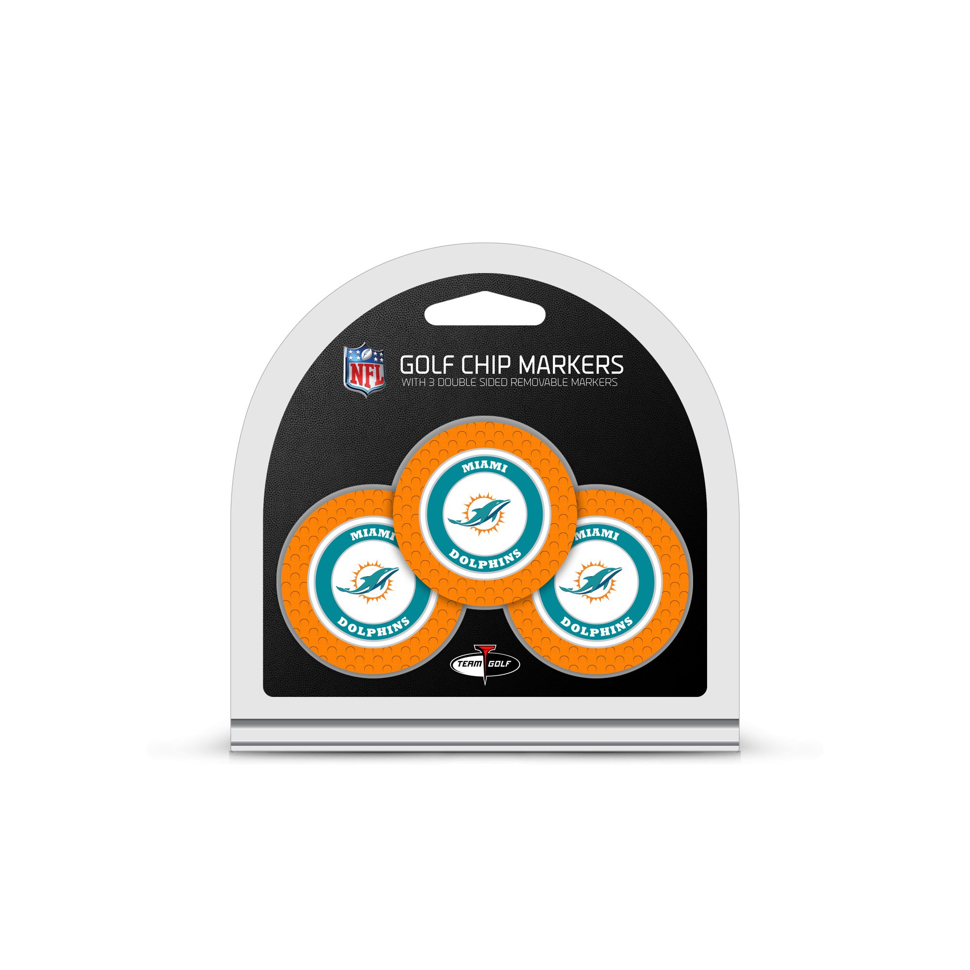 Team Golf NFL Golf Chip Ball Markers (3 Count), Poker Chip Size with Pop Out Smaller Double-Sided Enamel Markers