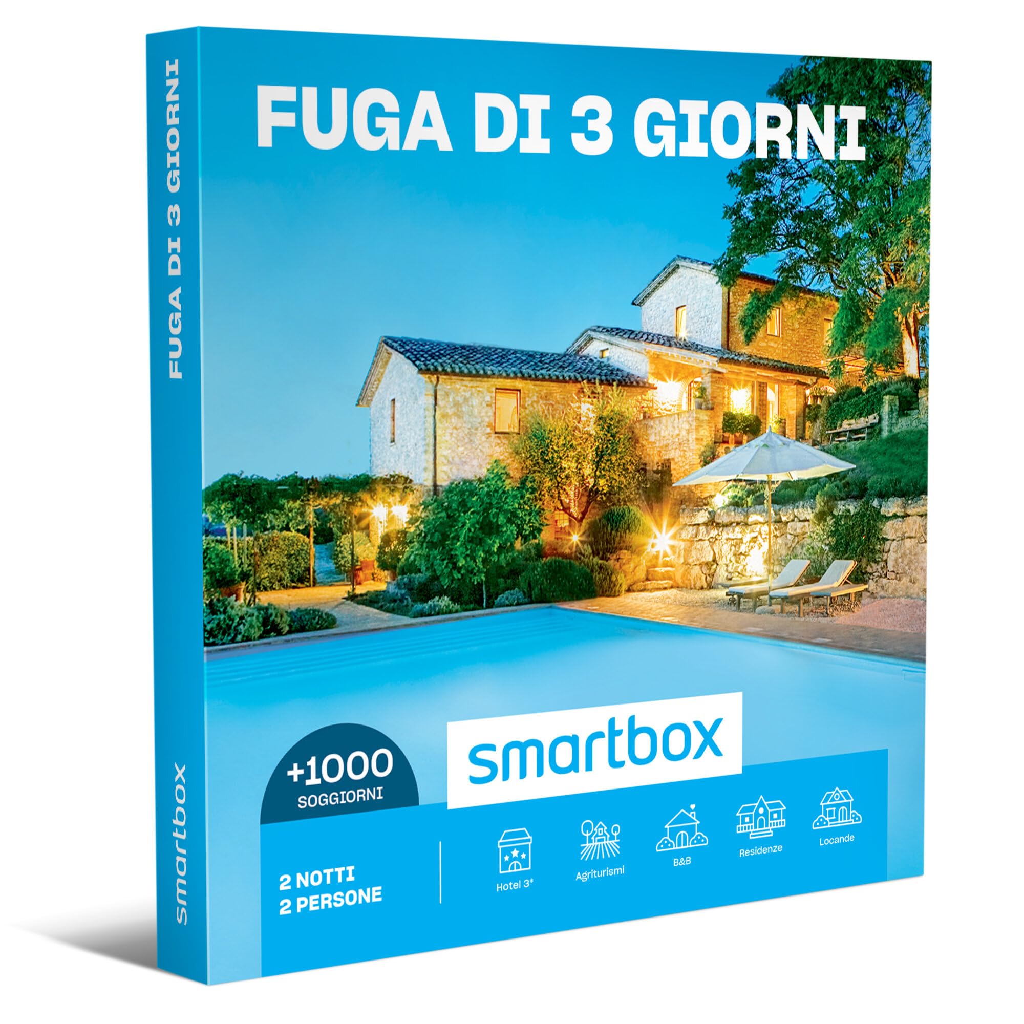 Smartbox - Fuga di 3 Giorni - Cofanetto Regalo Coppia, Un Soggiorno di 2 Notti per 2 Persone, Idee Regalo Originale, Taglia unica