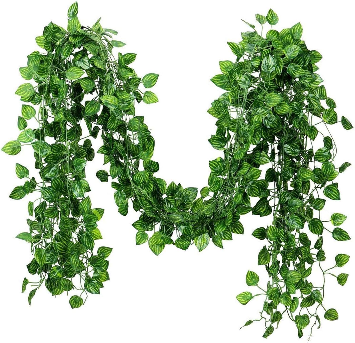 168 feet Fake Foliage Garland Leaves Decoration Artificial Greenery Ivy Vine Plants for Home Decor Indoor Outdoors (Watermelon Leaves)