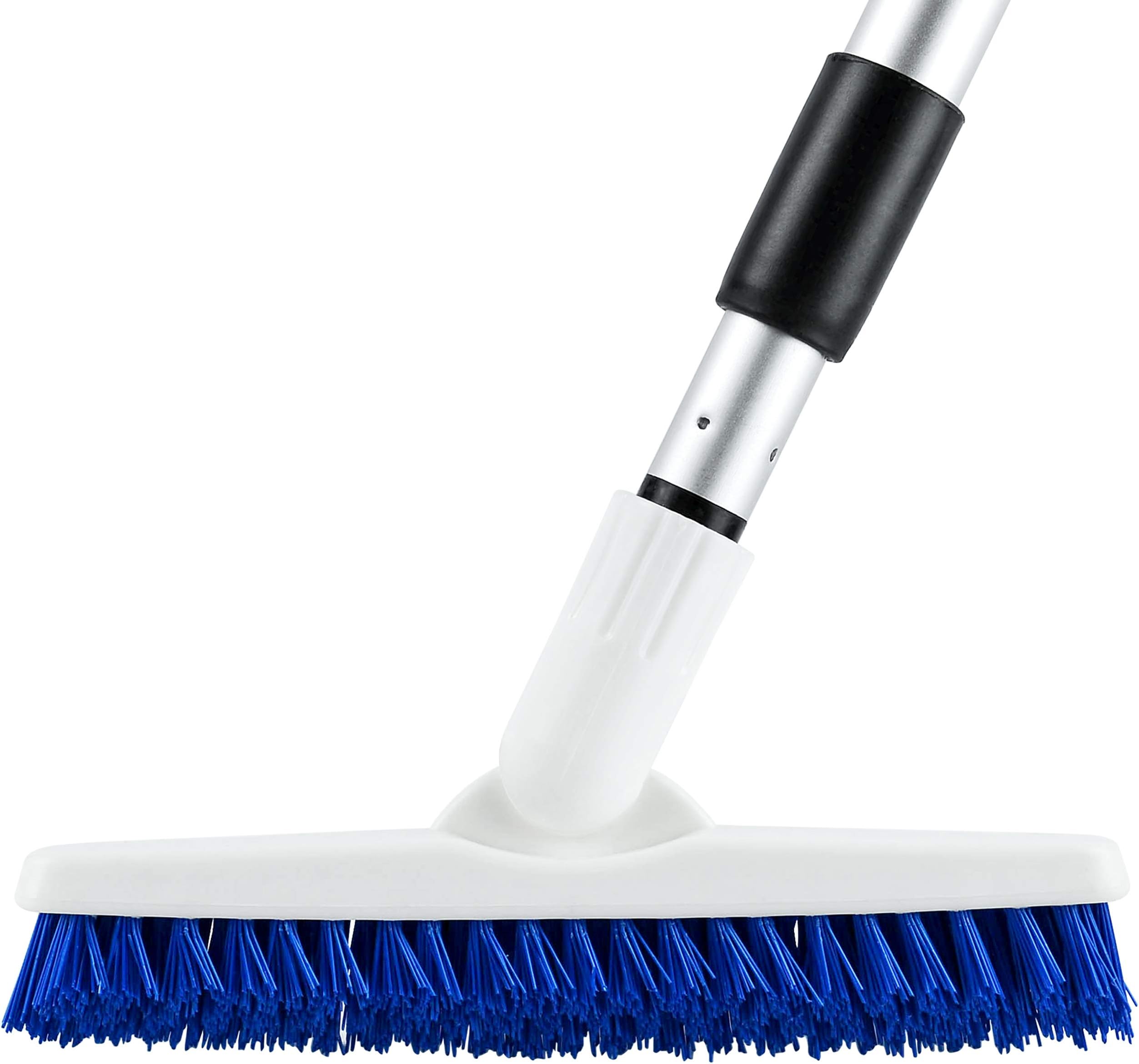 Grout Cleaner Brush with Telescopic Handle & Tough Bristles for Narrow & Wide Kitchen Shower Tub Tile Surfaces by ELITRA HOME (Swivel Grout Scrubber)