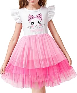 Girls Tulle Dresses Princess Flutter Sleeve Tutu Dress for Toddler Girl 3-12 Years - Buy now