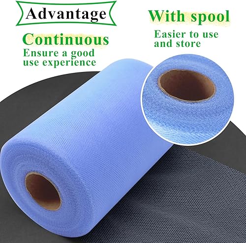 Miniatura 43 de Rollos de tela de tul rojo de 6 pulgadas por 100 yardas (300 pies), carrete de tela, cinta de tul para envoltura de regalos de Navidad, lazo de tutú