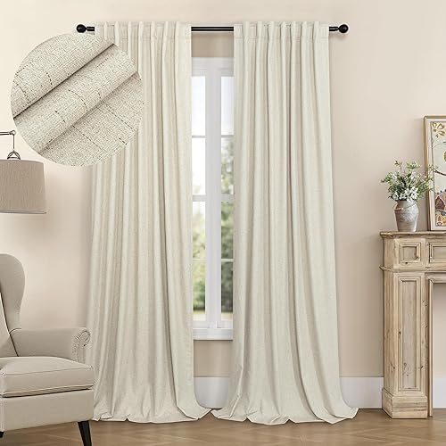 Miniatura 44 de 2 cortinas opacas blancas de 80 pulgadas de largo personalizadas, a prueba de ruido, modernas, con pestaña trasera, para cocina, sala, cabina, de