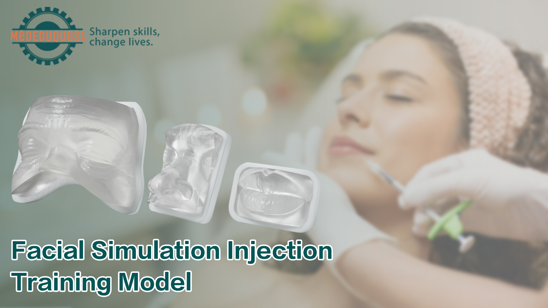 Image of Face Model for Injection Practice Kit - Transparent Face for Injection Liquid Training, Perfect for Micro Plastic Surgery, Filler Practice, Beautician Teaching, Medical Students Learning
