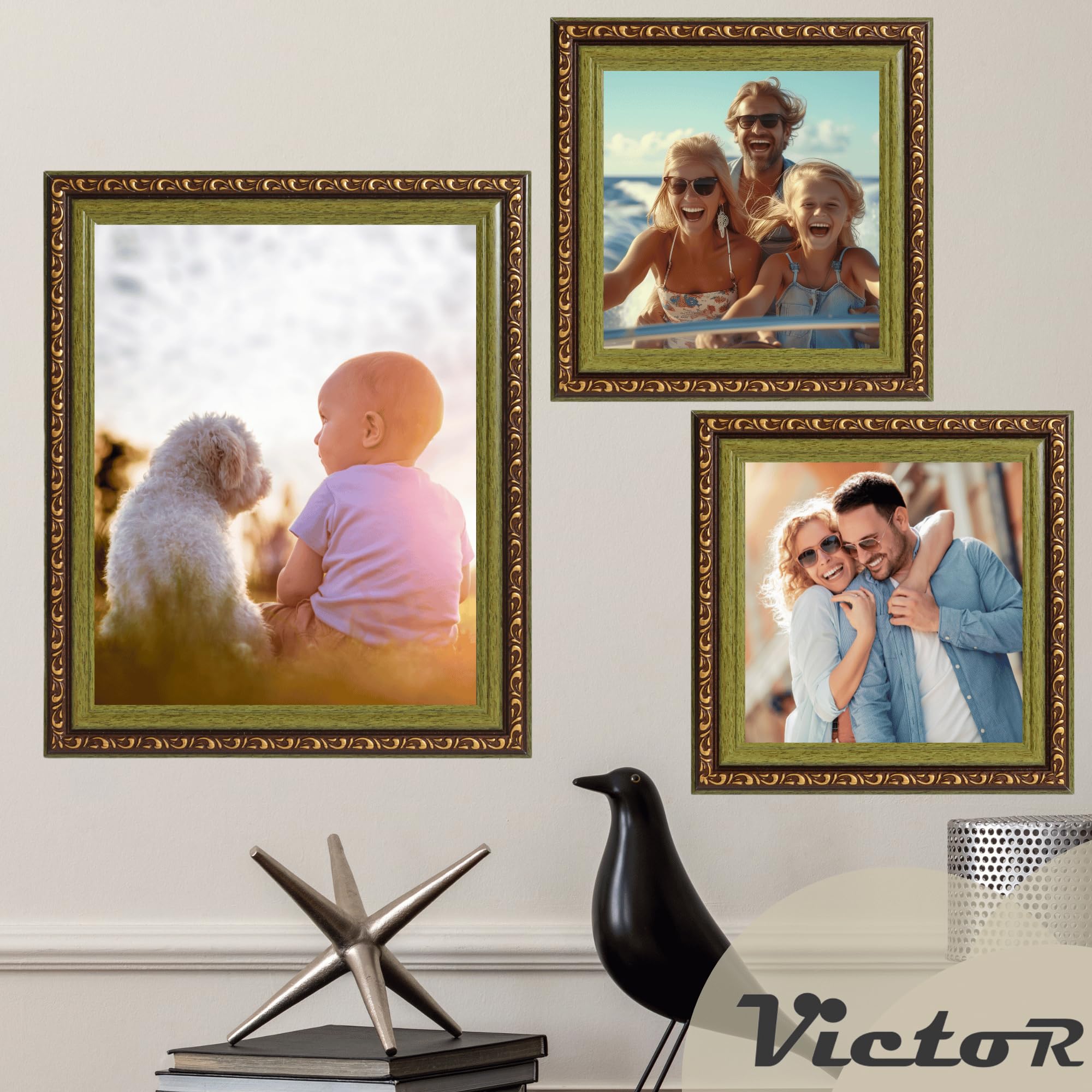 Cadre Photo Vintage Chagall Victor 30x40cm - Style Baroque Doré Pour Certificats Et Photos