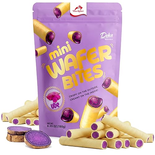 Deka Ube Mini Wafer Bites Creme Filled Rolled Wafers, 6.35oz