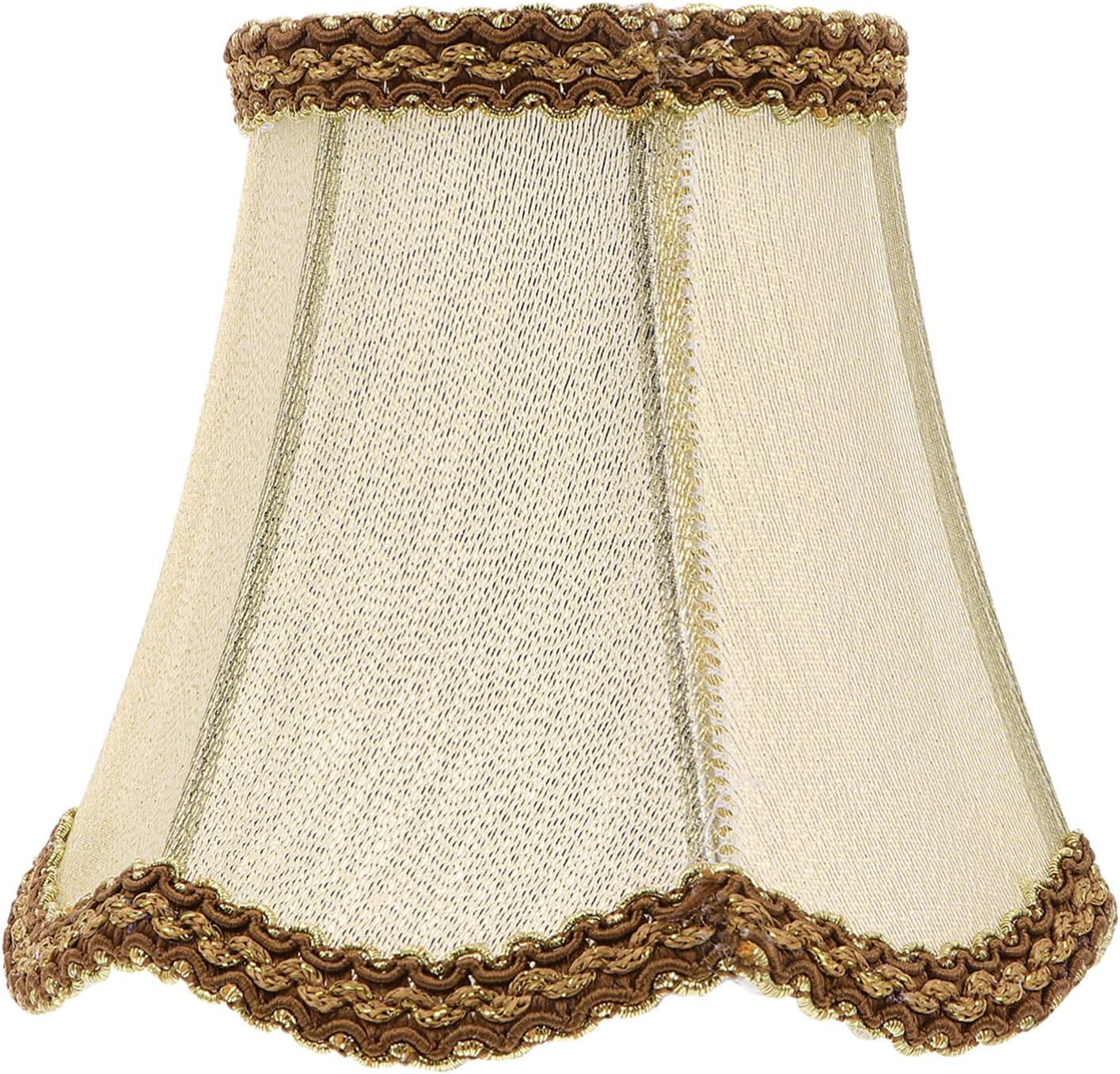 Chandelier Shades Vintage Fabric Lamp Shade Royal Scallop Bell Shape Lampshade Transitional Imperial Light Shade Replacement for Table Desk Lamp Bell Lamp Shade