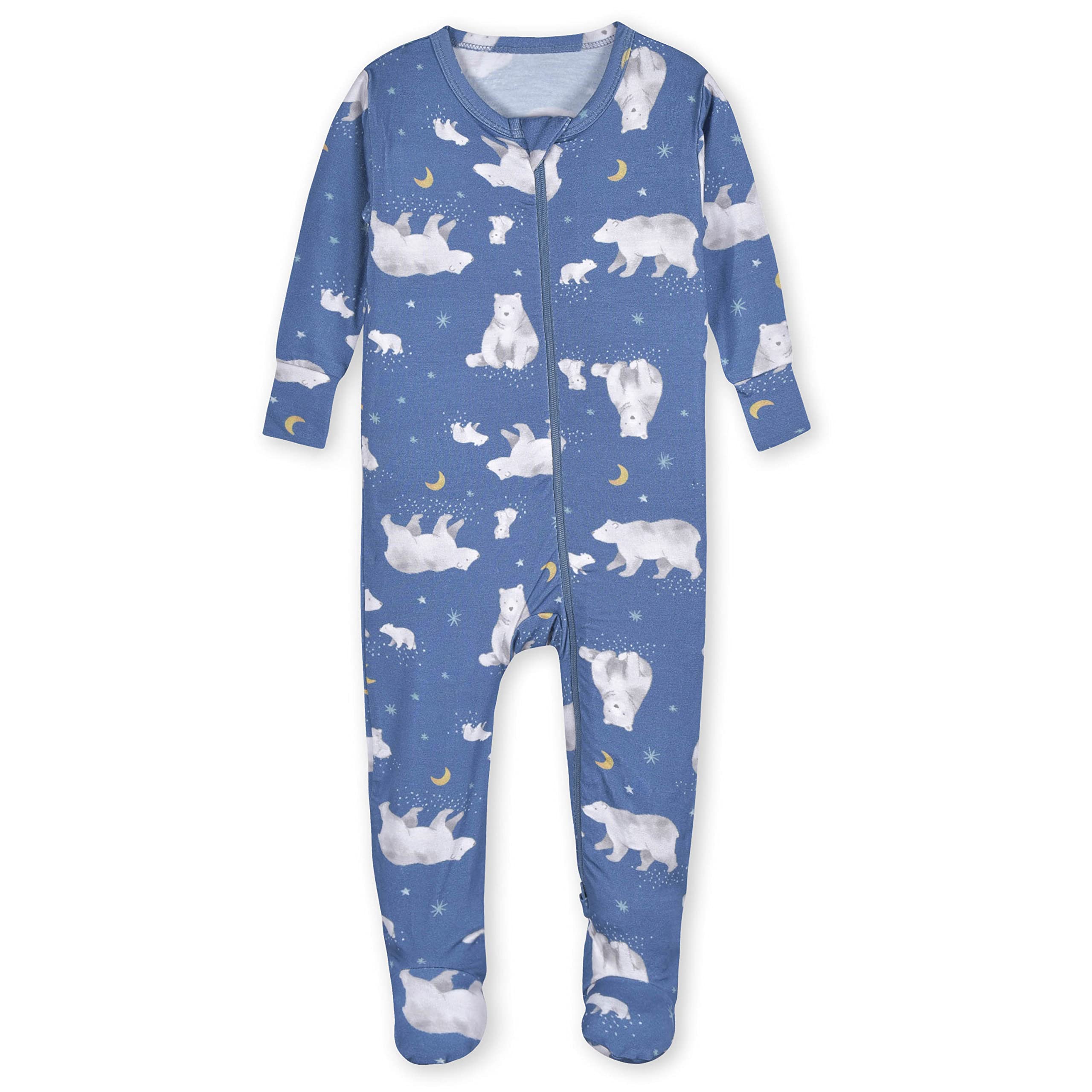 Gerber Unisex Baby Toddler Buttery Soft Snug Fit Footed Pajamas with Viscose Made from Eucalyptus, Polar Bear, 3-6 Months