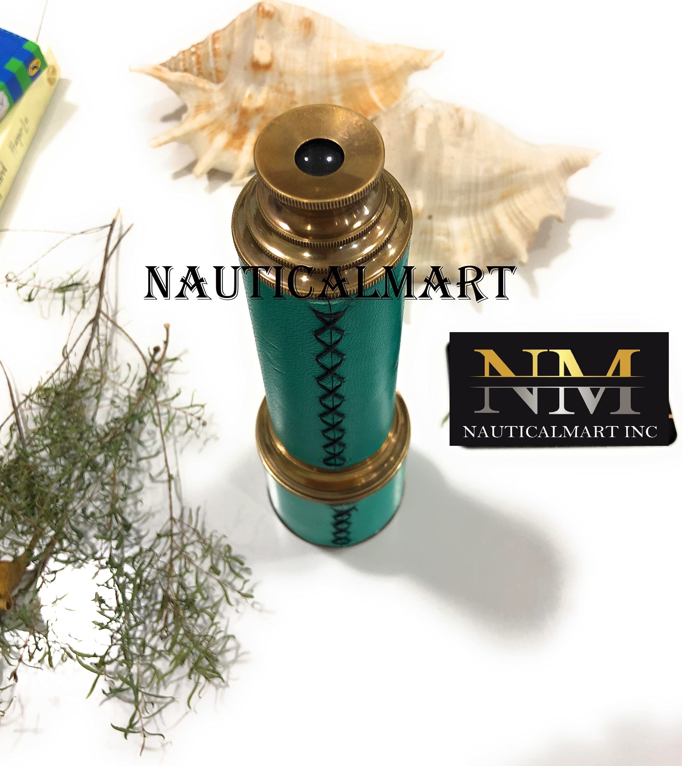 18 Inch Brass Ship Captain Telescope Engraved HMS Endeavour Marine Telescopes Functional Vintage Handcrafted Collapsible Pirate Spyglass Gifting for Travellers Adventure Enthusiasts