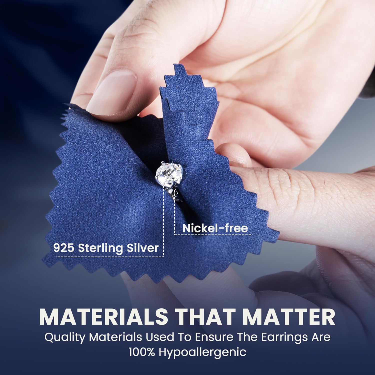 Moissanite Stud Earrings | 1 Carat | Diamond Stud Earrings | Sterling Silver Hypoallergenic Nickel-Free | Moissanite Jewelry Gift | Silver Stud Earrings | Faux Diamond Earrings - Image 7