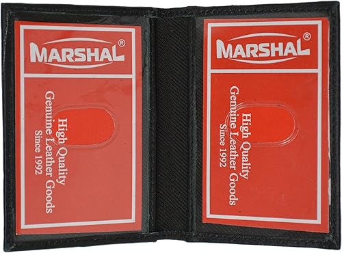 Mini cartera de cuero delgado para tarjeta de crédito de identificación de tarjeta de crédito caja fuerte para licencia de conducir Negro talla