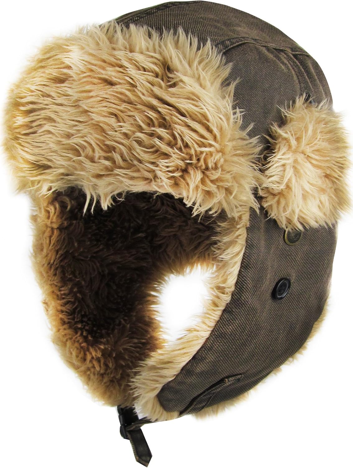 KBW-618 DBR Canvas Solid Aviator Trapper hat Trooper Ear Flaps Ushanka Eskimo Russian Warm Winter Cold…