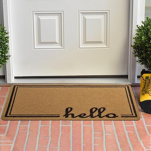 Miniatura 8 de Felpudo antideslizante de bienvenida para puerta delantera, diseño de borde de tira para exteriores, tapetes de entrada, decoración de entrada de