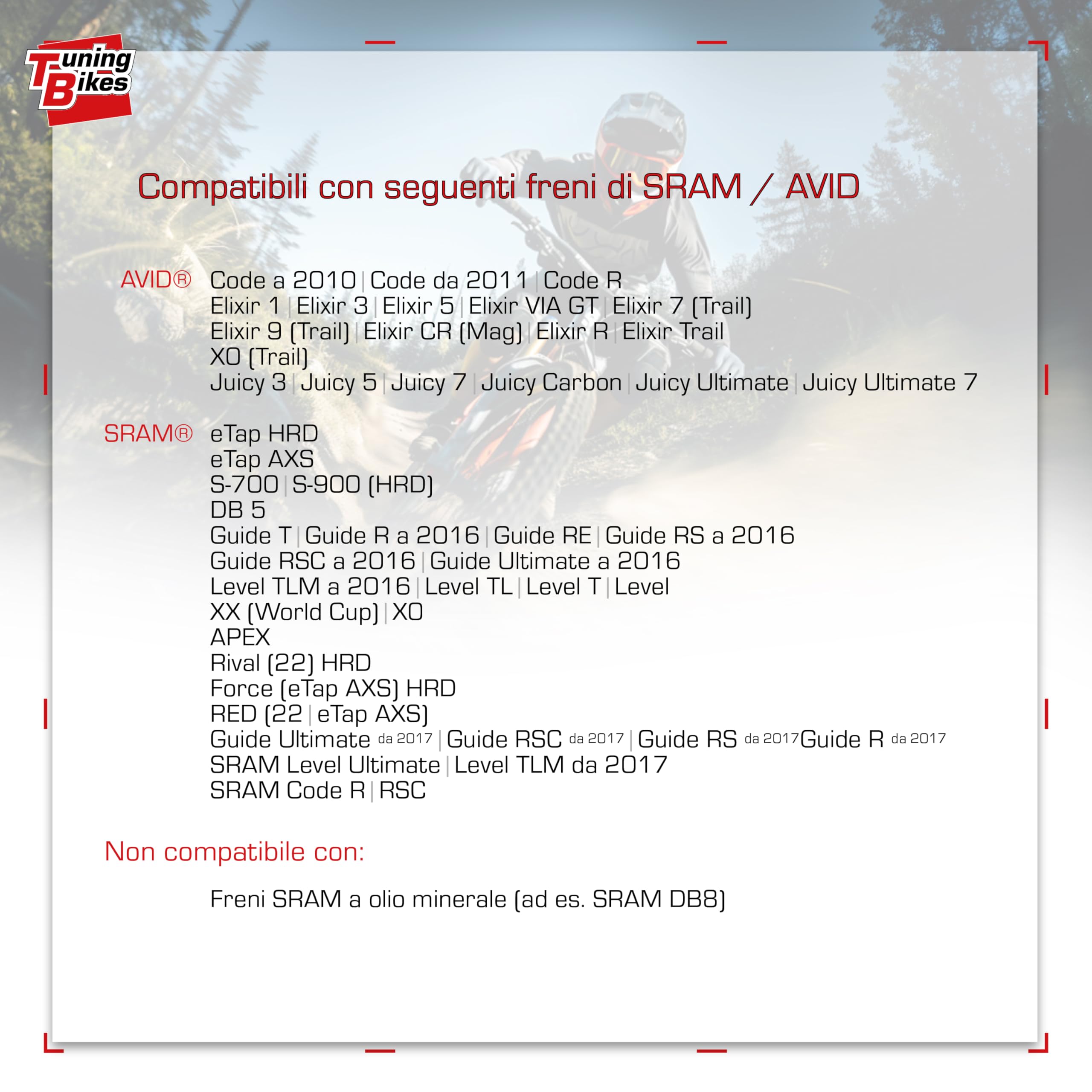 Kit di spurgo TB per freni a disco SRAM/AVID (incl. Bleeding Edge) – Set completo incl. liquido freni DOT 5.1, istruzioni + Bleedblock per freni come Avid Elixir SRAM Code ecc.