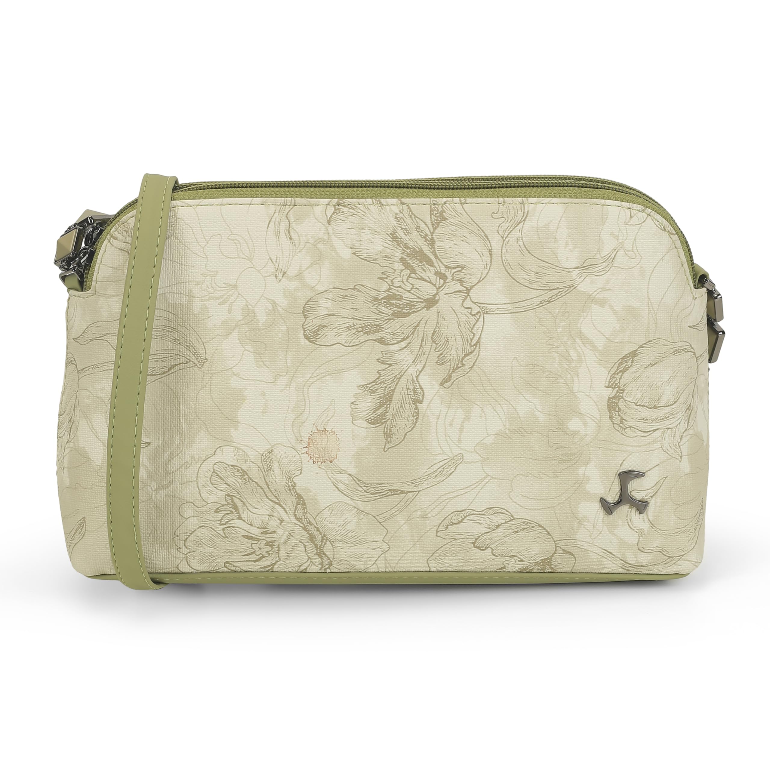 mochi Women's Beige PU Floral Pattern Small Sling Bag(66-700)-picture-49