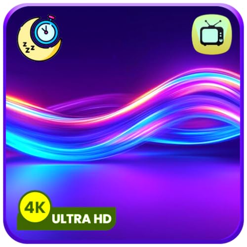 Visuales luminosos con brillo de neón, pantalla de fondo de luz abstracta dinámica e hipnótico FX + Temporizador de sueño con música relajante