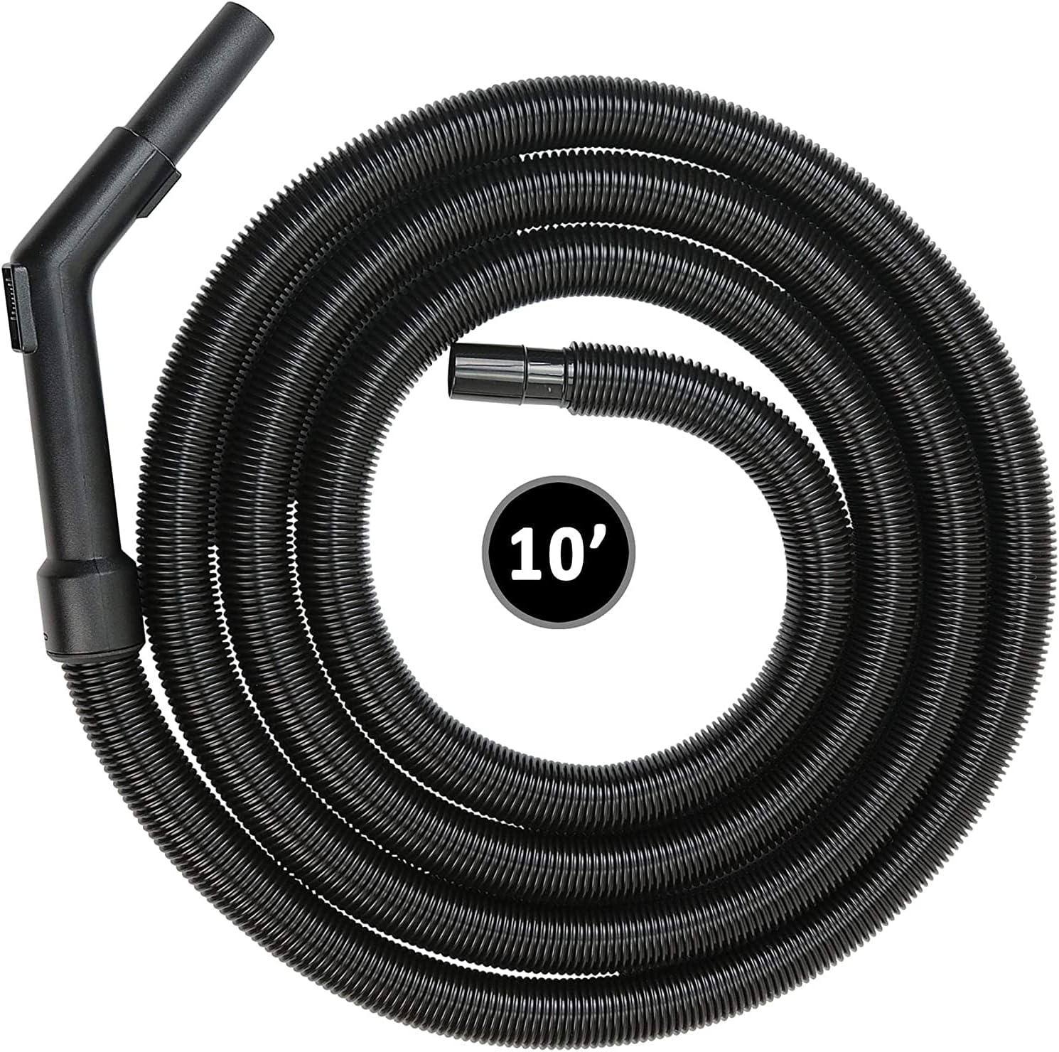 10 Ft Vacuum Hose Compatible with Stinger Shop Vac 2.5 Gal. 1.75-Peak HP Compact - 1.25" Crushproof Fits Stinger Canister Vacuums, Bucket Head, Armor All & Some Milwaukee (10')