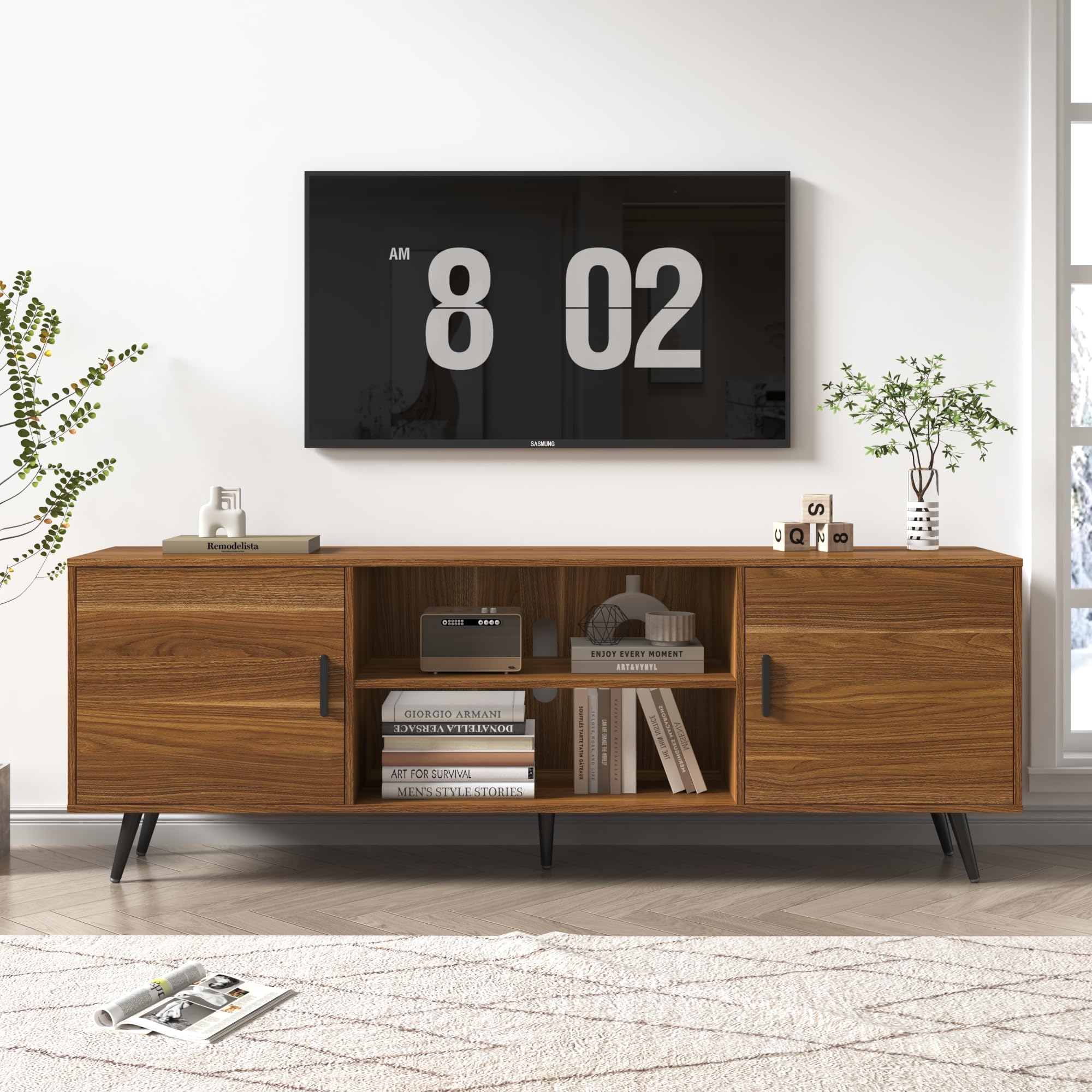 Amazon.com: AUXSOUL 70 Inch Mid Century Modern TV Stand for 75