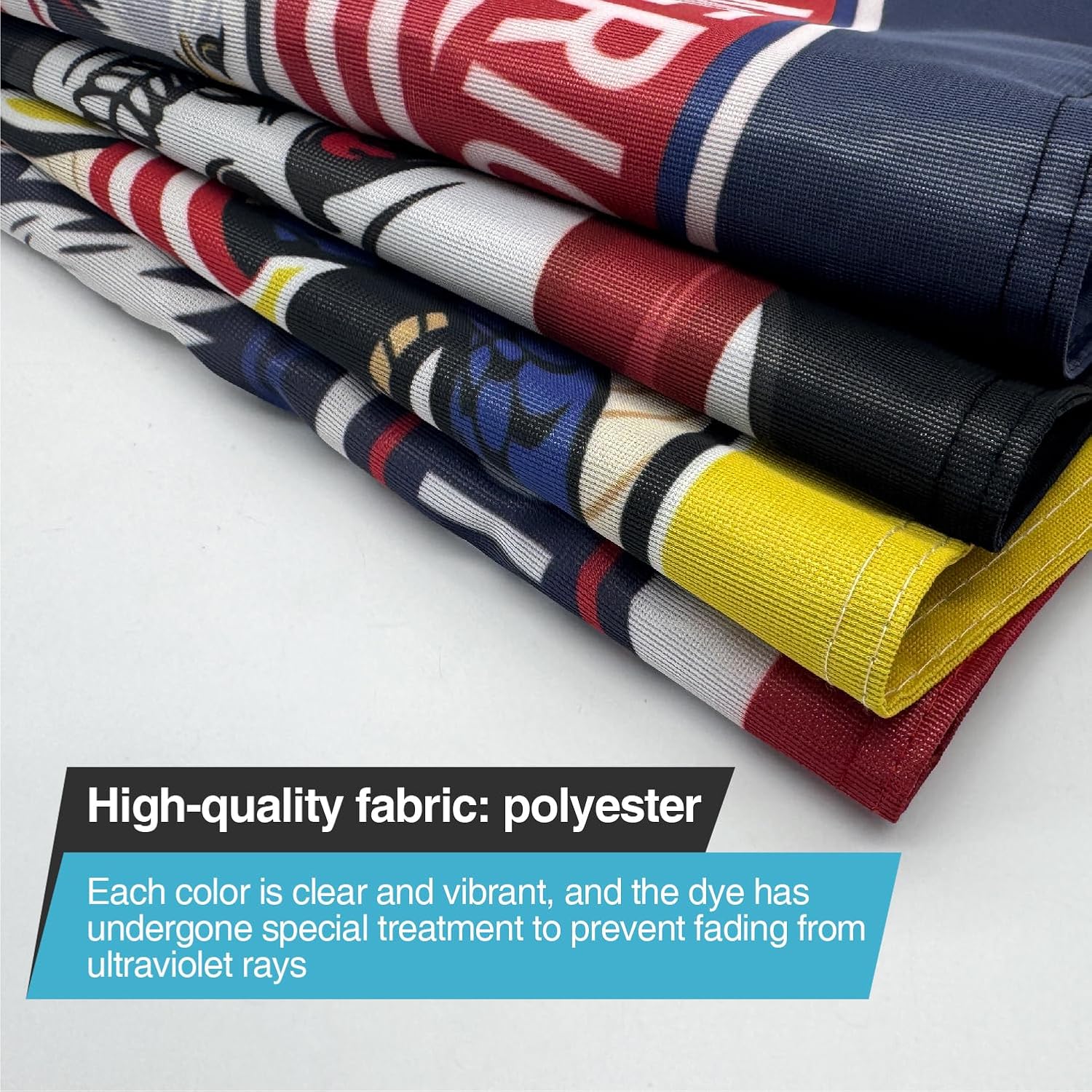 4 PCS 12x18 Inches ATV Flags,Whip Flags for UTV,Attach to Whip Lights or Antenna Flag with Poles, Double Side 3-layer Fabric American Flag Dune Golf Cart Flag for Can-Am SXS Jeep RZR Polaris Truck Boat Off-Road Vehicles - Image 3