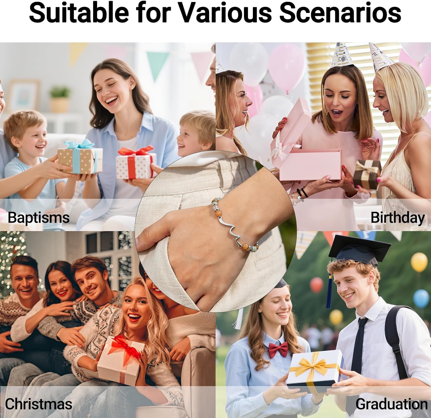 Christian Wave Bracelet for Women, Best Friend Birthday Gifts, Inspirational Beaded Bracelets with Gift Box & Card, Christmas Gifts for Friends, Sister, Daughter - Image 6