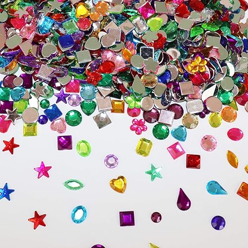 Miniatura 3 de 1200 diamantes de imitación acrílicos con parte trasera plana, 12 gemas de diferentes formas para manualidades, joyas de piedras preciosas para