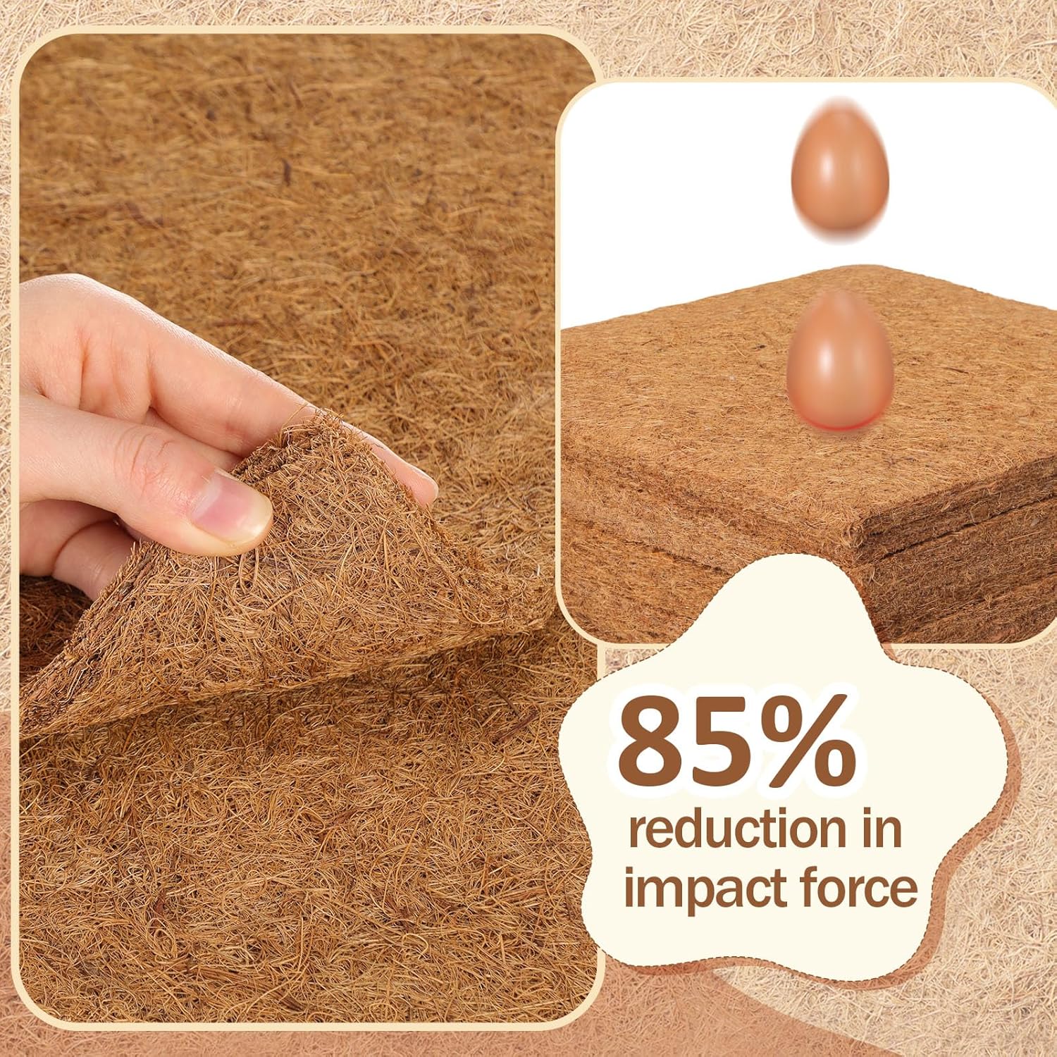 10 Pack Chicken Nesting Pads 13x13'' Laying Hen Nesting Box Liners with 30 Pcs Wooden Fake Eggs Help Laying Hen for Chicken Coop Bedding Poultry Habitat Supplies