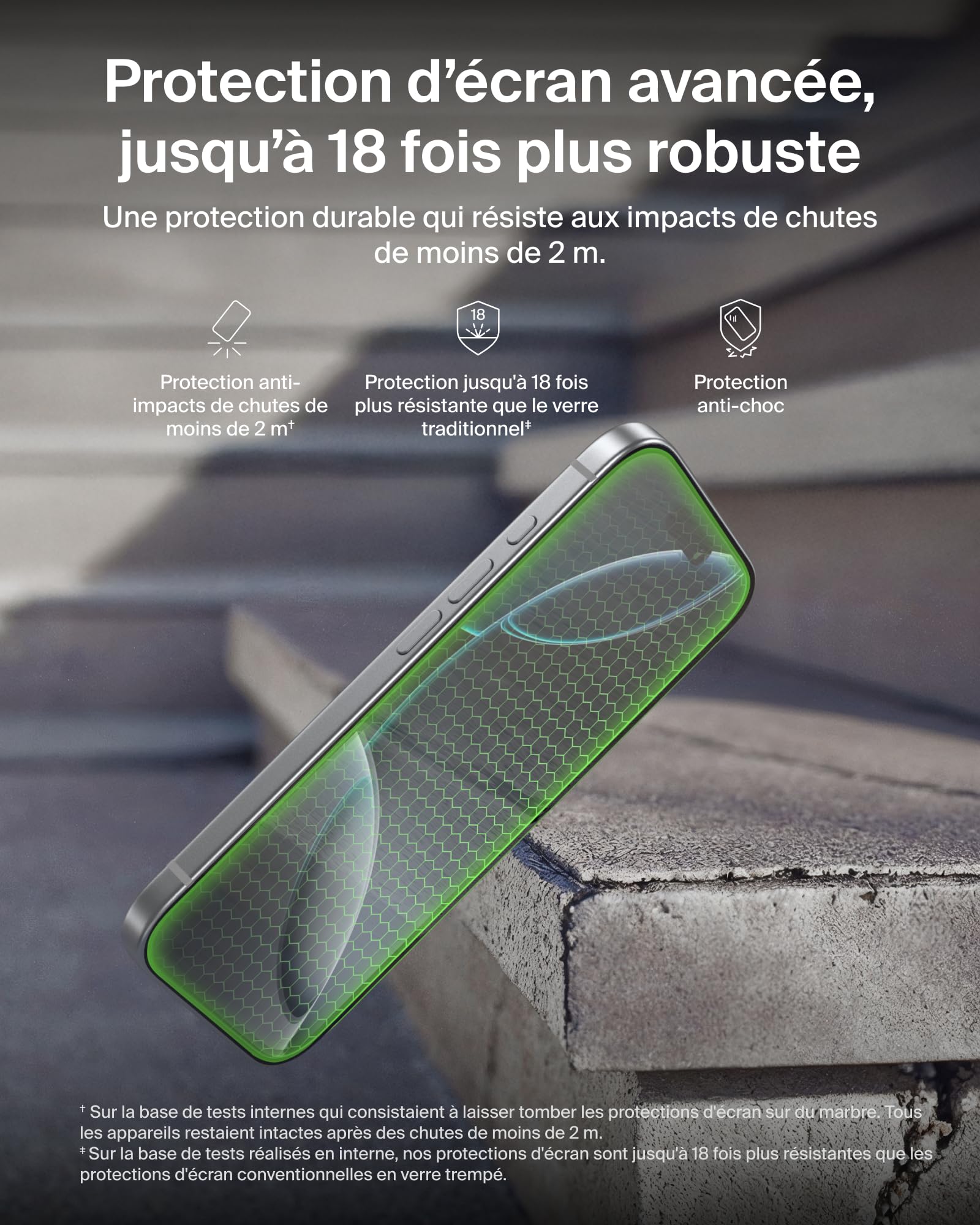 Image secondaire de Protection d'écran Belkin ScreenForce InvisiGlass pour iPhone 17 Pro - Verre Antirayure 9H