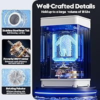 Vista 4 de Auertech Juego combinado de lavadora y secadora portátil, lavadora totalmente automática de 18 libras, secadora portátil de 1.5 pies cúbicos, Blanco