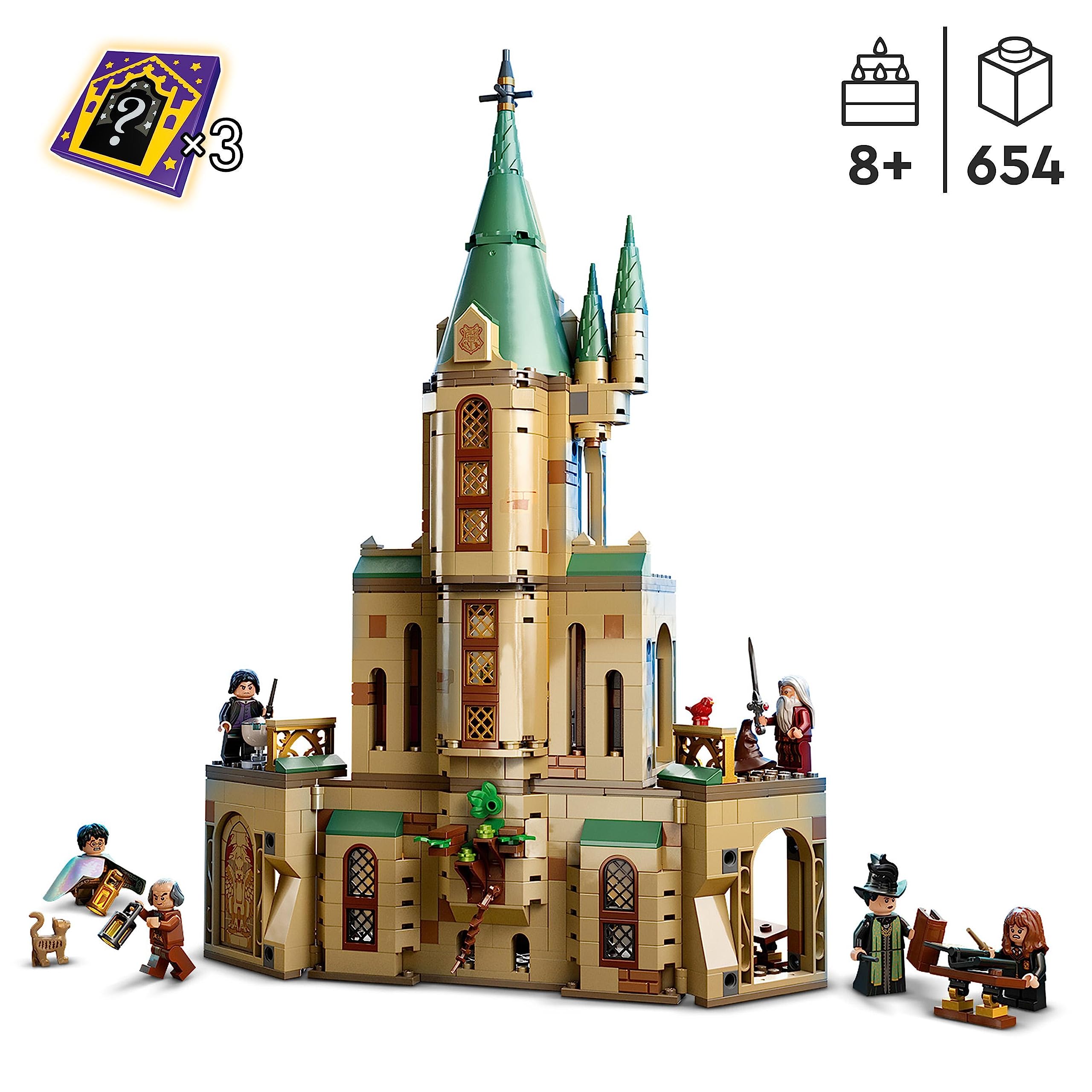 LEGO Harry Potter Komnata Dumbledore’a w Hogwarcie, Zabawka Konstrukcyjna dla 8-latka, Zamek dla Dzieci z Tiarą Przydziału i 6 Minifigurkami, Prezent dla Chłopca i Dziewczynki, 76402