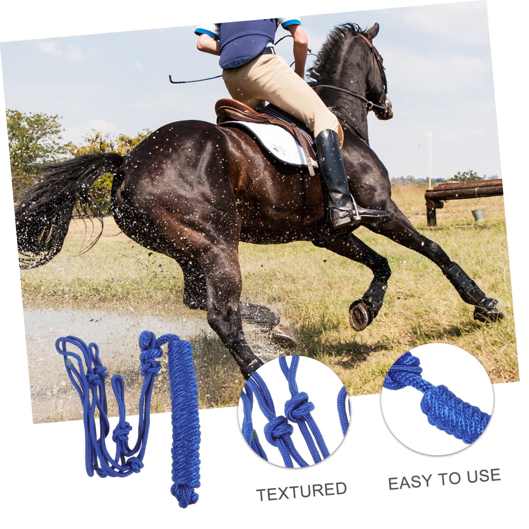 Gatuida Cabestro de Cuerda Trenzada para Caballos Portátil y Resistente al Desgaste para Exhibiciones y Entrenamiento Cabezada y Collarín para Montar
