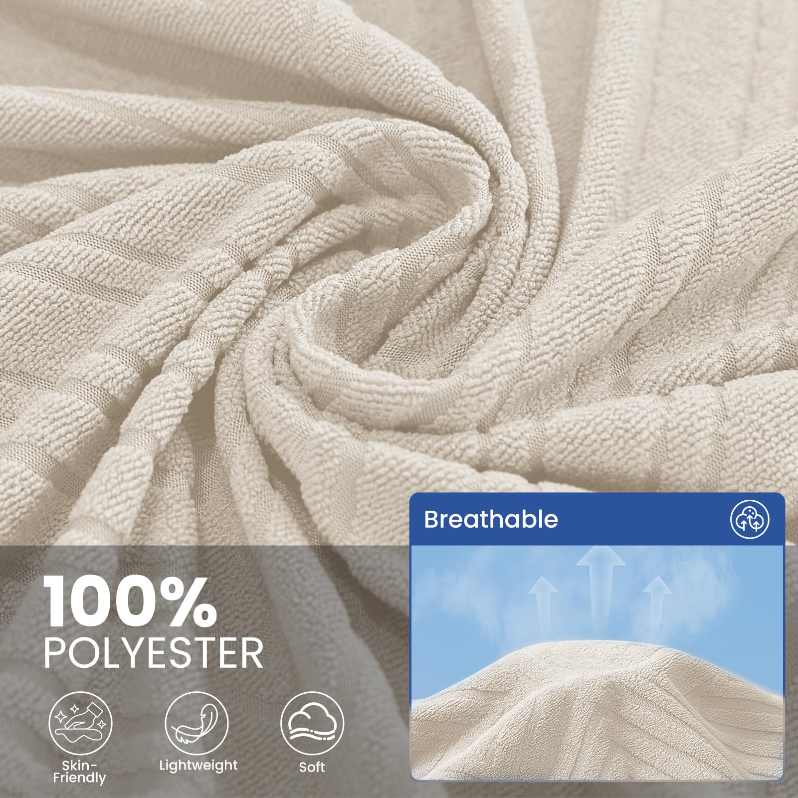 Ystyle Telo Copridivano Angolare 2 Pezzi, Copri Divano A L Antimacchia Lavabile, Gran Foulard Per Divano Comoda, Copritutto Per Divano Universale Antiscivolo, Crema (200x300+200x300 CM)