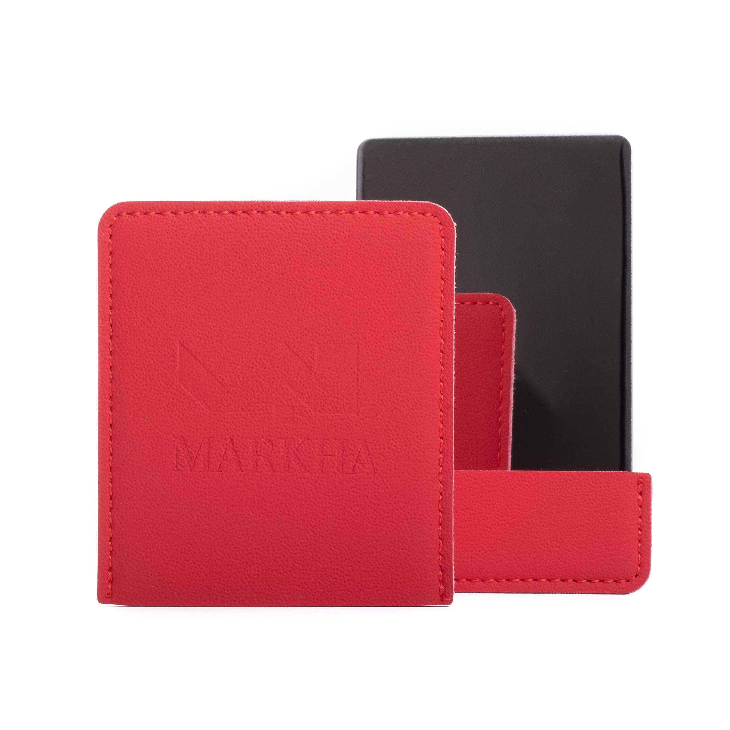 Red: Markha Compact Small Unbreakable Travel Mirror For Pocket Purse & Wallet For Men & Women (Red)