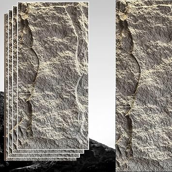 Faux Stone Wall Panel, 3D PU Decorative Wall Panels for Interior and Exterior, Modern Faux Stone Look Wainscoting and Outdoor Rock Wall Paneling Grey