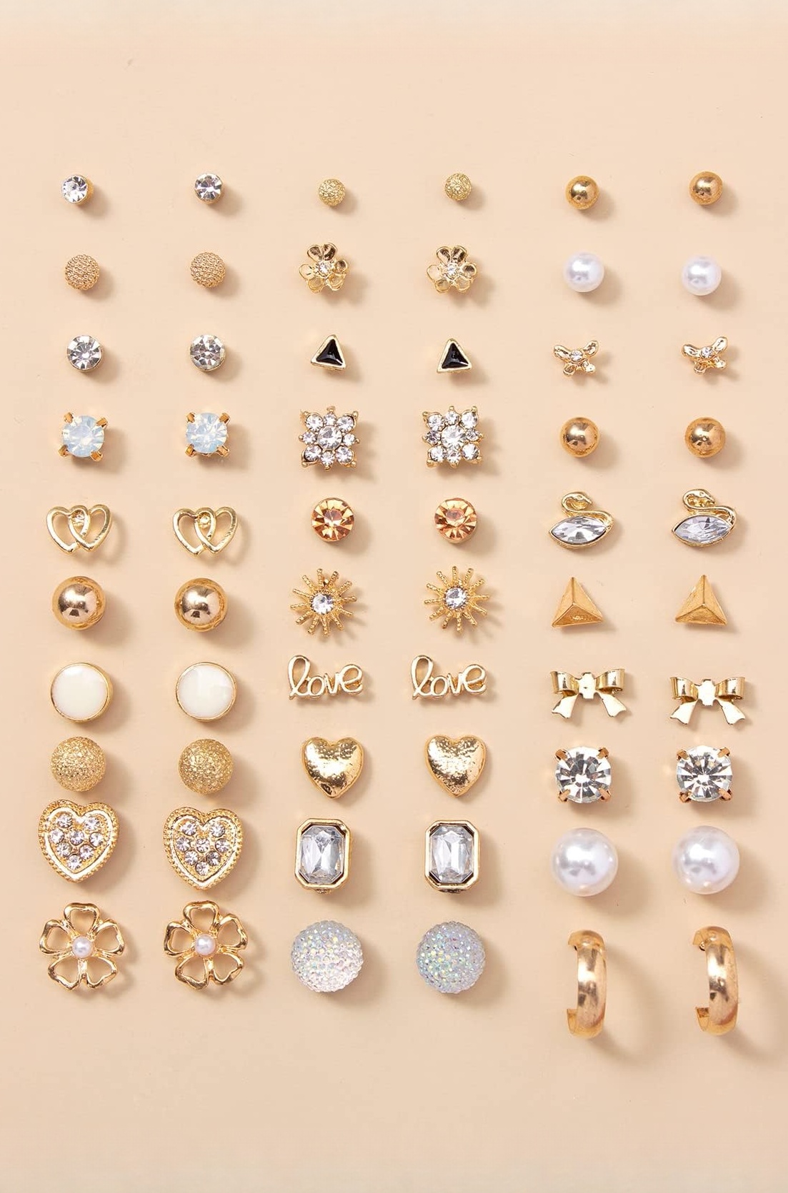 30 Pairs Earrings Combo Set Latest Stylish Crystal Pearl Earrings for Women and Girls (14784er)