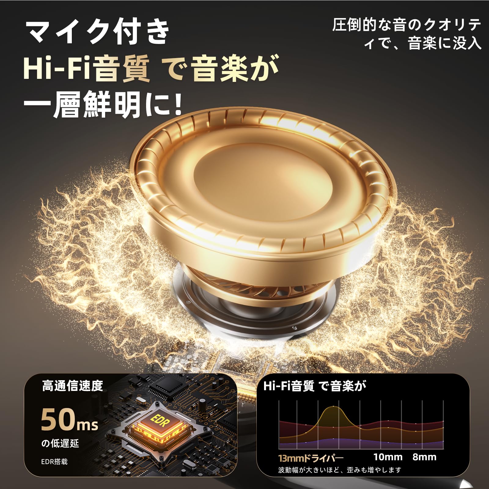 イヤホン bluetooth ワイヤレスイヤホン yjjc ブルートゥースイヤホン 無線 接続瞬時 Hi-Fi Type-C急速充電 ぶるーとぅーす 小型/軽量 LEDディスプレイ搭載 WEB会議/運動/ゲーム/テレワーク/通学/通勤/スポーツ/音楽用iPhone/Android対応 (04.Black) - 3