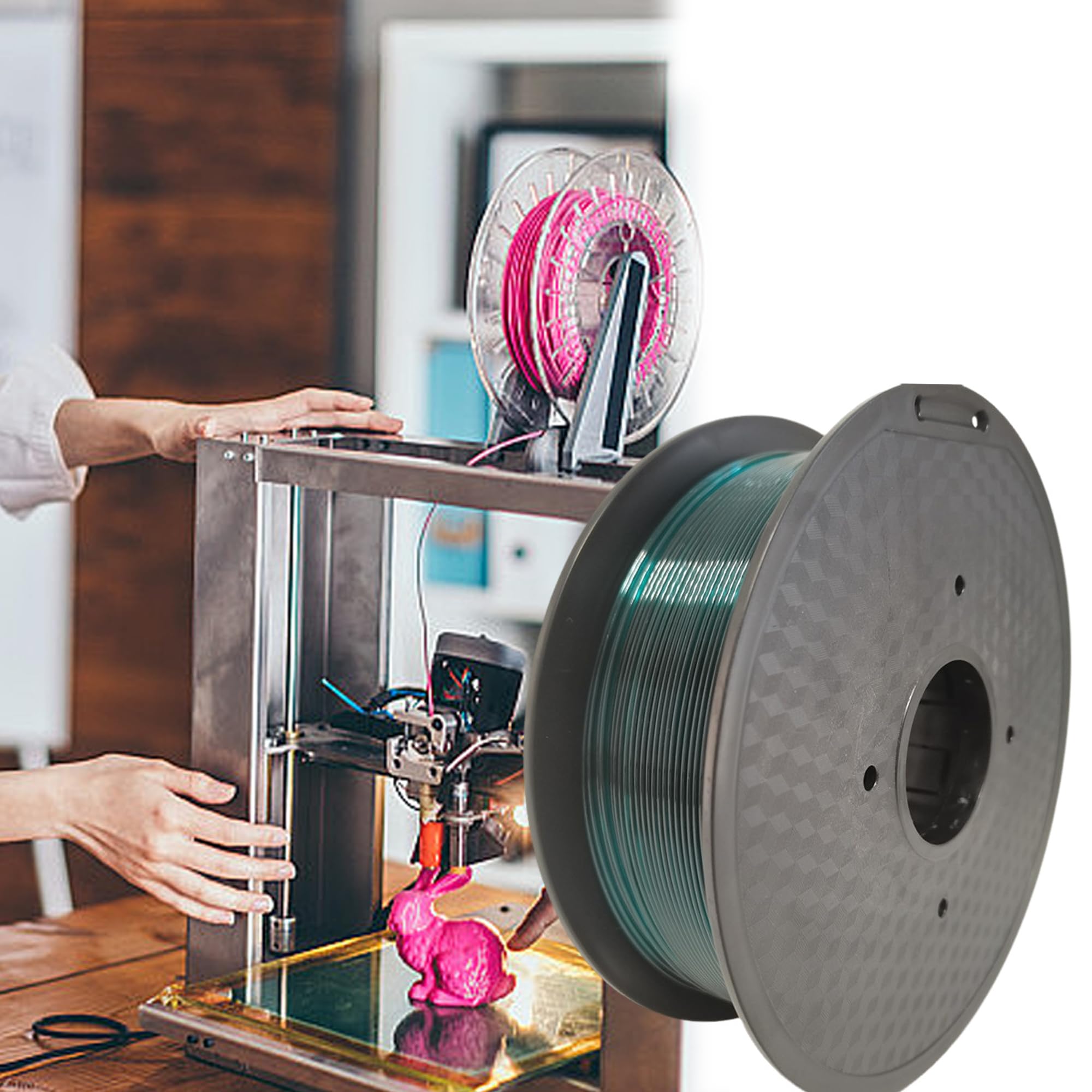3D Druck Verbrauchsmaterialien, transparent grün, 1.75mm Drahtdurchmesser, PETG Material für 3D Druck, Umweltfreundliche Verbrauchsmaterialien Sind Biologisch Abbaubar Drucker
