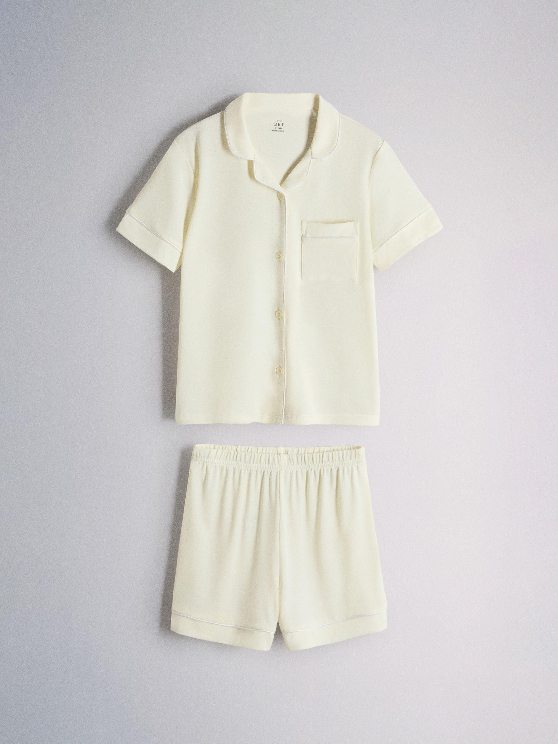THE SET Ragazza Confezione da 2 Pigiami con Maglia a Maniche | Bambino, corte e shorts morbidi al tatto, Standard, Mid Rise, Pull On