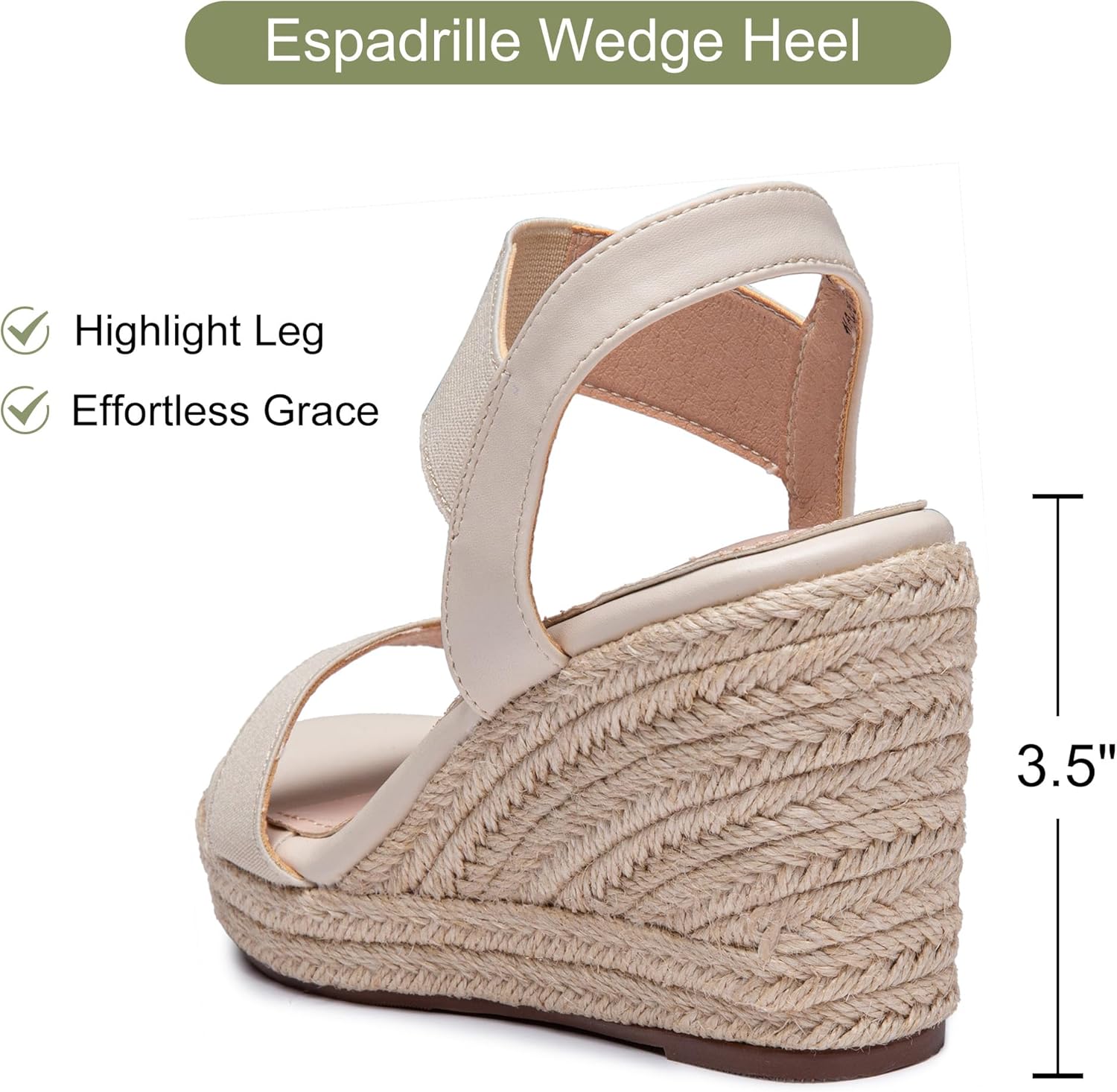 Vepose Women's Wedge Sandals, Platform Espadrilles Slip On Open Toe with Ankle Strap, Comfortable 3.5 Inches Low Heel Summer Dressy 881 Shoes - Image 6
