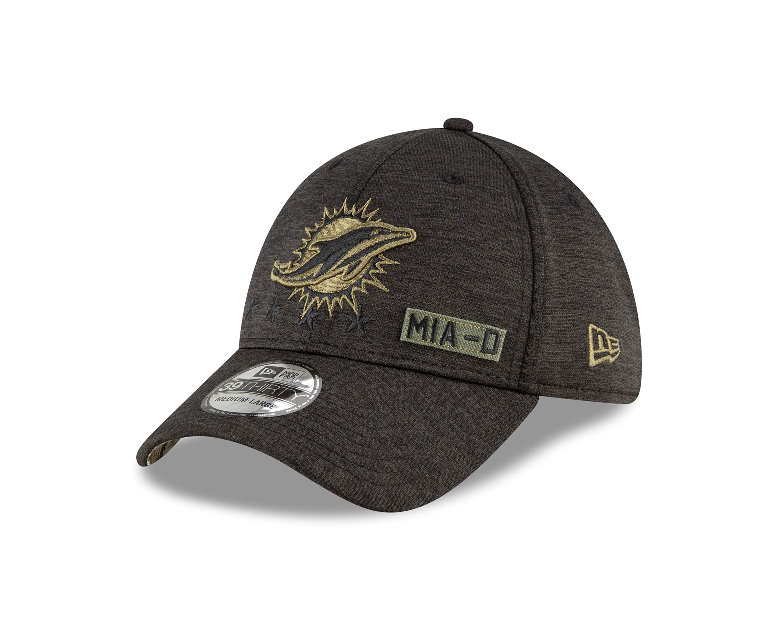 New Era Miami Dolphins 39thirty Cap Salute to Service 2020 Black - M - L