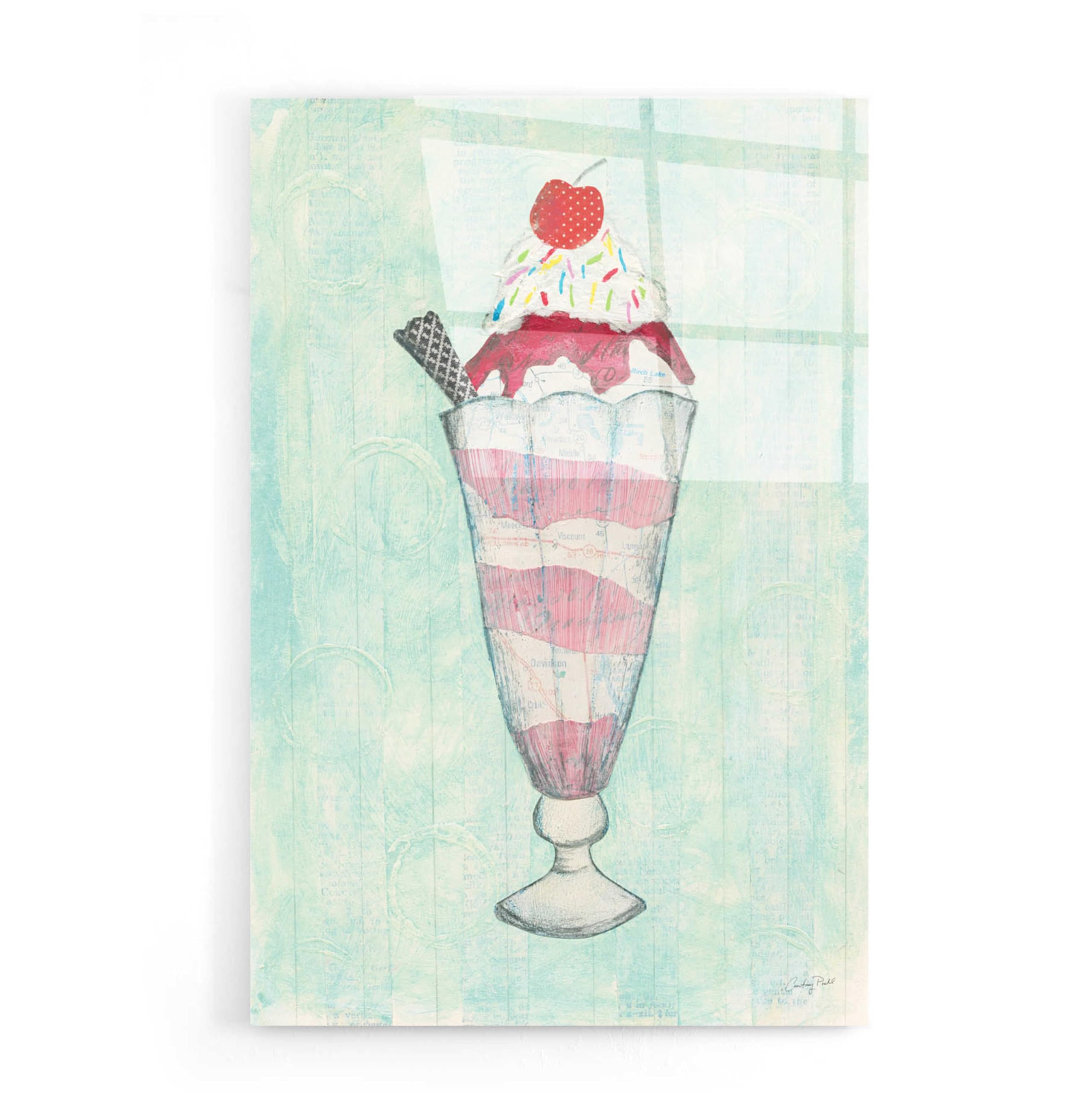 Epic Art 'Sundae Delight I' by Courtney Prahl, Acrylic Glass Wall Art, 16"x24"